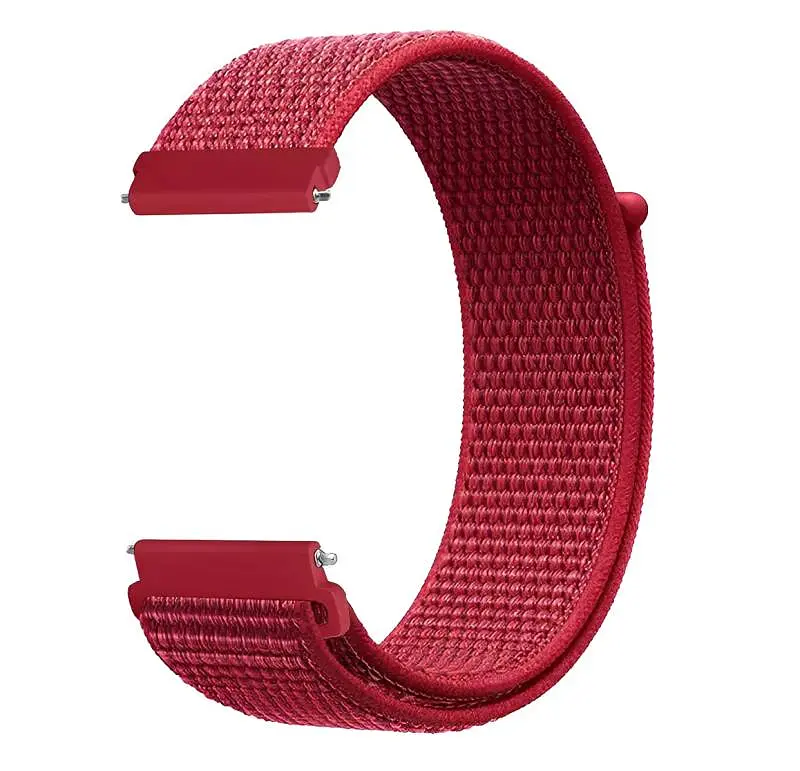 Ремінець нейлоновий на липучці BeWatch Xiaomi Amazfit BIP/GTS/GTR 20 мм Гранат (1011328.3UW) - фото 2