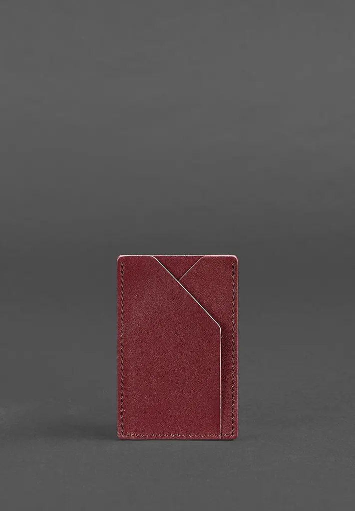 Женский кожаный кард-кейс 8.0 бордовый. - фото 2