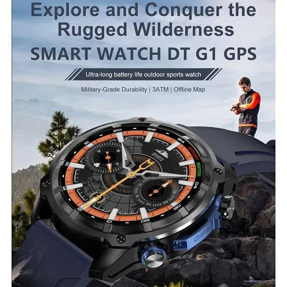 Годинник наручний смарт UWatch Smart Navigation Pro GPS 2 ремінця Чорний (2861448527) - фото 8
