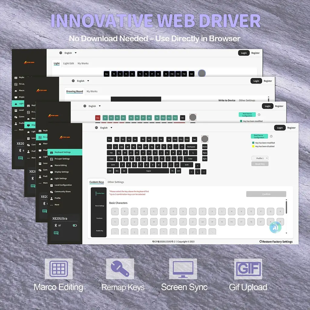 Клавіатура Attack Shark X820 Ultra Lavender (AS-6972792471273-L-UA) [166730] - фото 12
