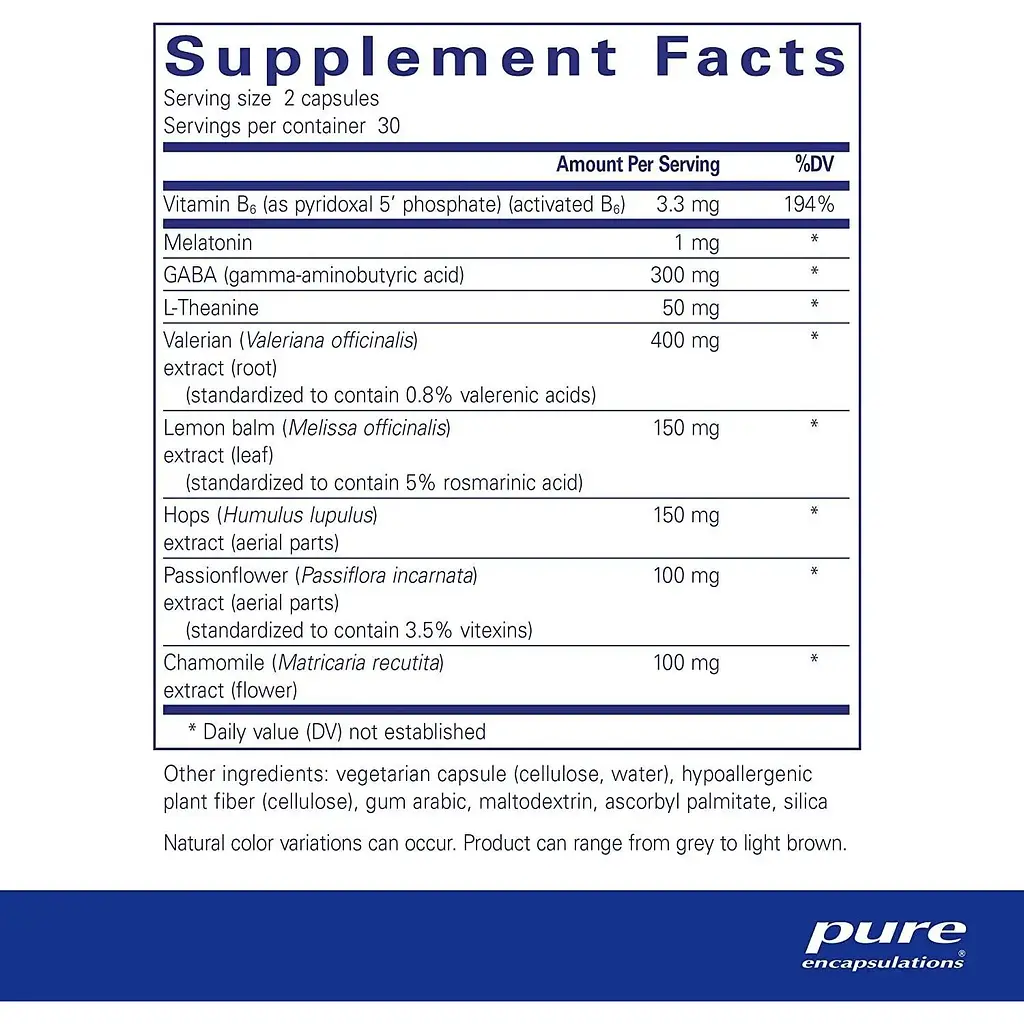 Вітаміни для спокійного сну Pure Encapsulations Best-Rest Formula 60 капсул - фото 2