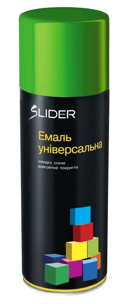 Фарба аерозольна емаль SLIDER RAL 6018 Жовто-зелений 400мл
