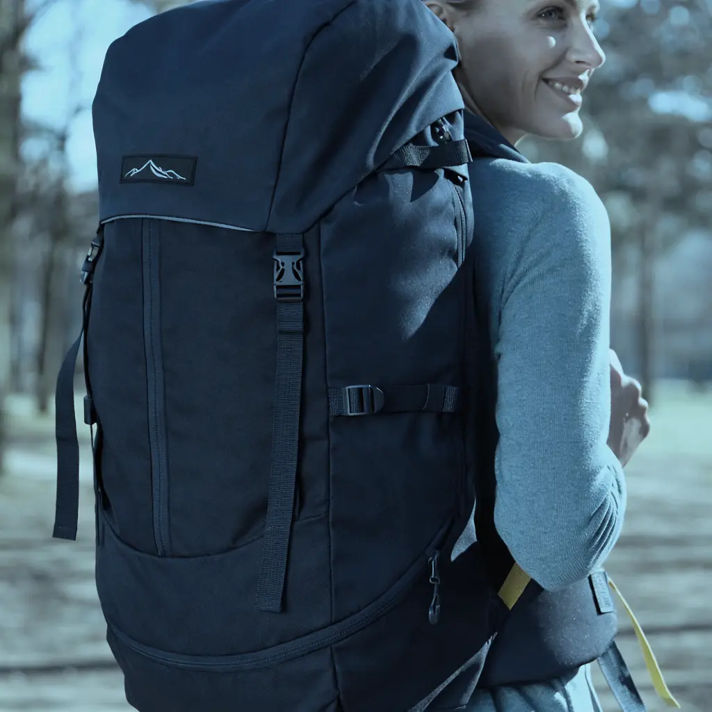 Легкий похідний, туристичний рюкзак з дощовиком 45L темно-синій Adventuridge sum0028865 - фото 5