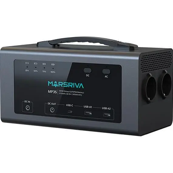 Зарядна станція Marsriva MP3S 300Вт (313.6 Вт/г) / 300 Вт / 313 Вт/ч / LiFePO4 (MP3SV2_MARSRIVA) - фото 2