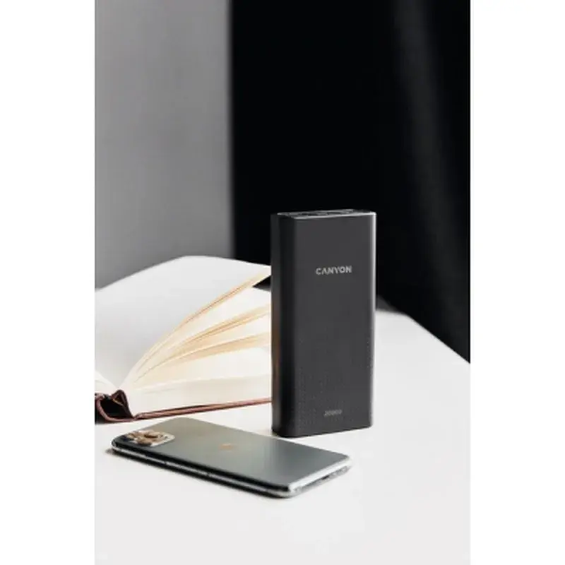Батарея універсальна Canyon 20000mAh, Input 5V/2A, Output 5V/2.1A(Max), Black (CNE-CPB2001B) - фото 4