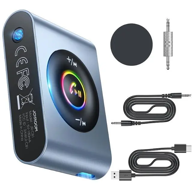 Автомобільний ФМ-блютуз-модулятор Joyroom JR-CB1 Bluetooth ресивер-приймач аудіоадаптер чорний - фото 2