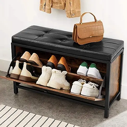 Тумба для взуття Leobert Fenster з м'яким сидінням коричнева - фото 6