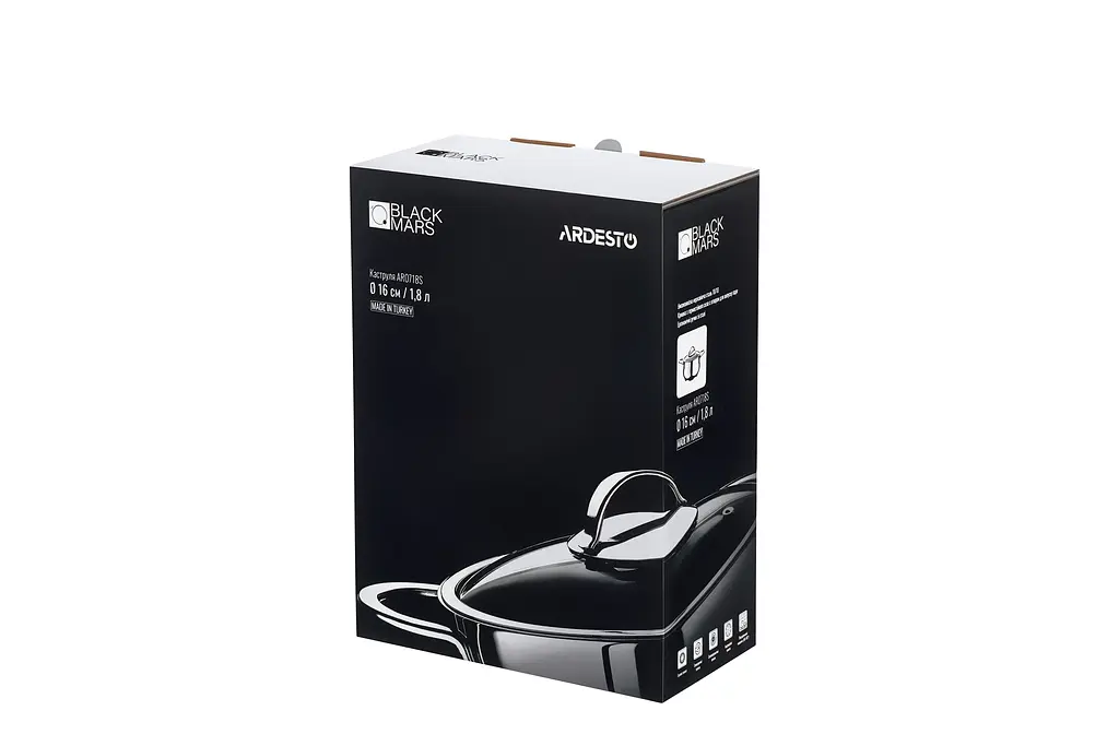 Каструля Ardesto зі скляною кришкою Black Mars 1.8л нержавіюча сталь kuh0014690 - фото 8