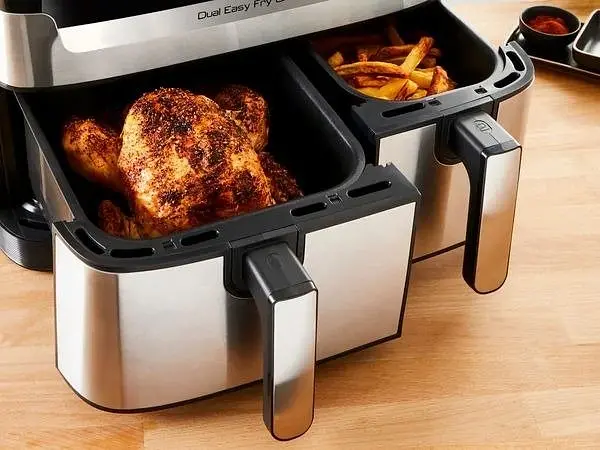 Мультипіч Tefal на 2 чаші Dual Easy Fry & Grill Air Fryer 2700Вт сенсорне керування 8 програм гриль пластик нержавіюча сталь - фото 2