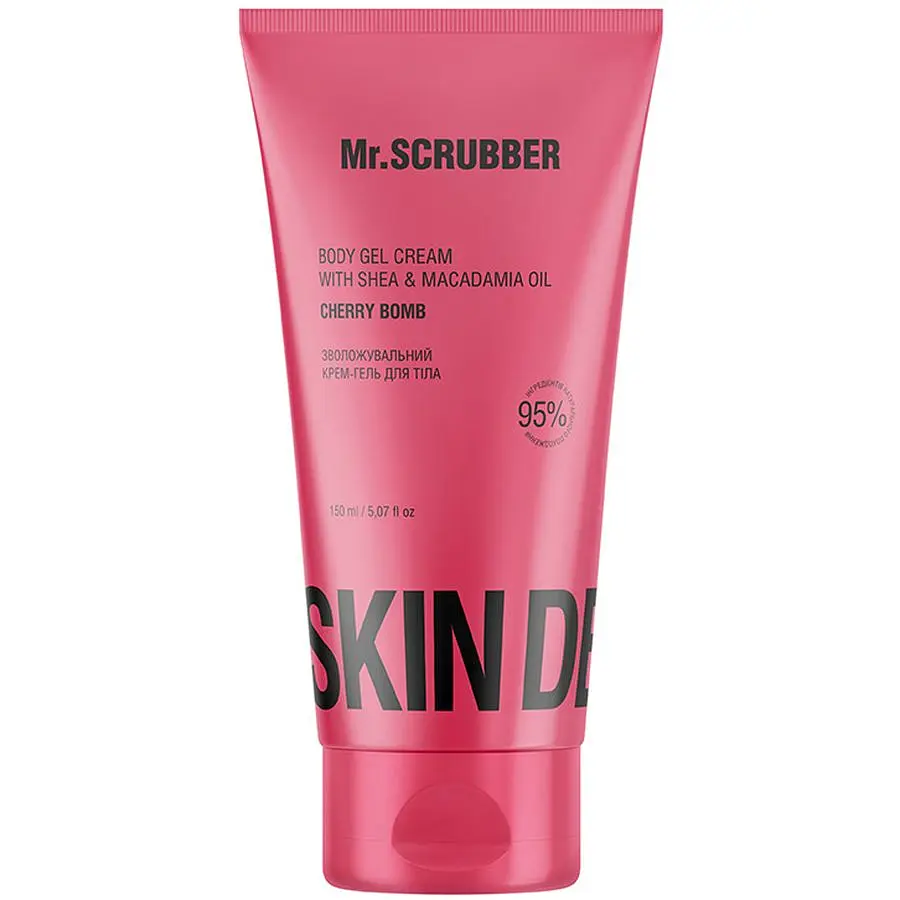 Уцінка. Подарунковий набір Mr.Scrubber Cherry Kiss: крем-скраб 250 г + пінка для душу 150 мл + крем-гель для тіла 150 мл + міст для тіла 150 мл + зволожувальний крем для рук 30 г (1308) - фото 2