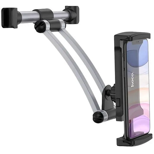 Автомобільний тримач холдер Hoco CA62 для планшета на підголівник сріблястий - фото 3