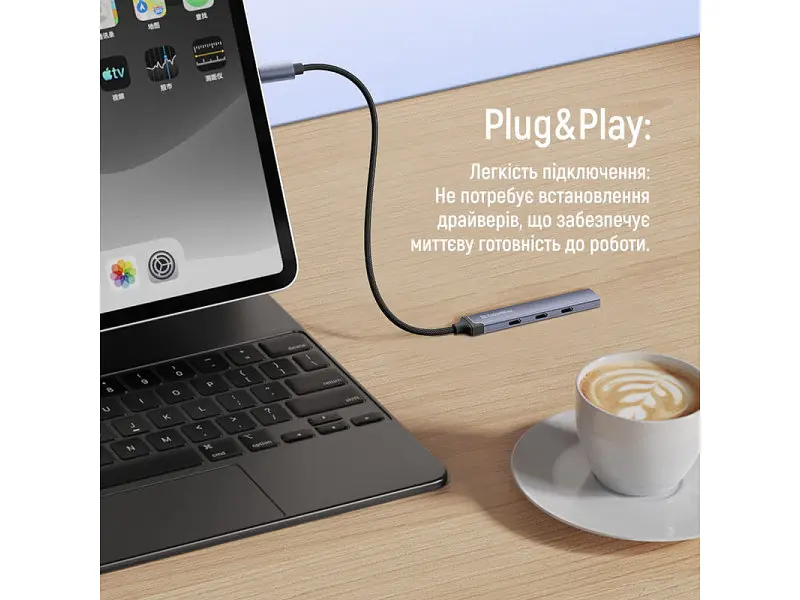 Мультипортовий адаптер ColorWay USB-C 4-in-1 USB-C2.0х3/USB3.0 (CW-HUB07) - фото 8