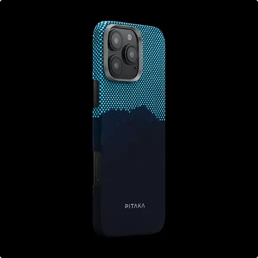 Карбоновий чохол Pitaka Tactile Woven Case (Lumintex™ Edition), що світиться в темряві, StarPeak Over the Horizon для iPhone 16 Pro (KI1603POTH) - фото 4