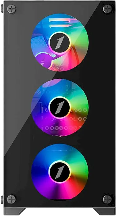 Корпус 1stPlayer X2-M-BK-4F7 ARGB Black - фото 2