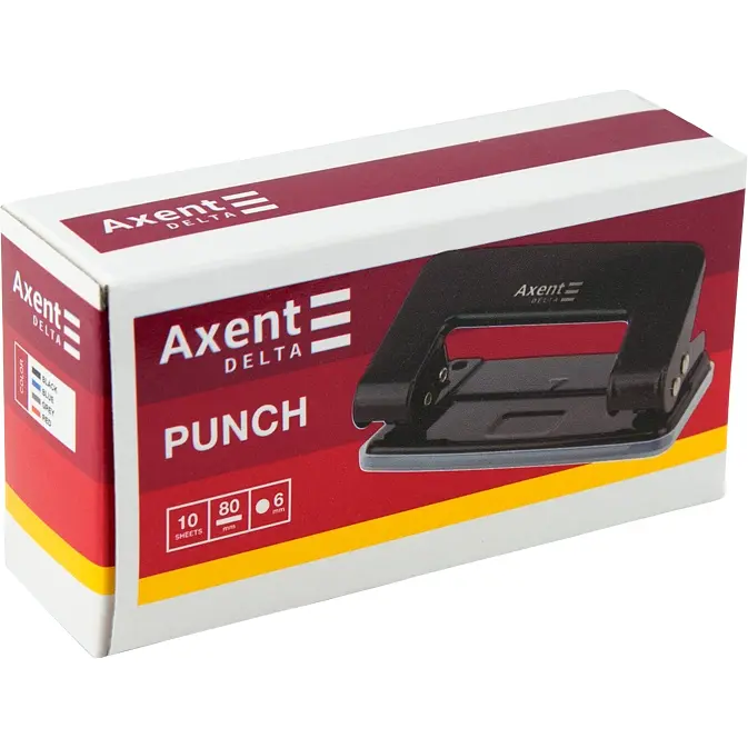 Діркопробивач для паперу Axent Delta металевий 10 аркушів чорний (D3510-01) - фото 3