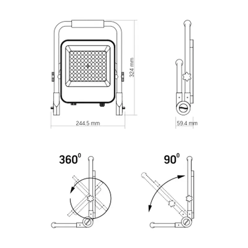 Прожектор Videx LED акумуляторний PREMIUM VIDEX F2A 50W 5000K (VL-F2A-505) - фото 5