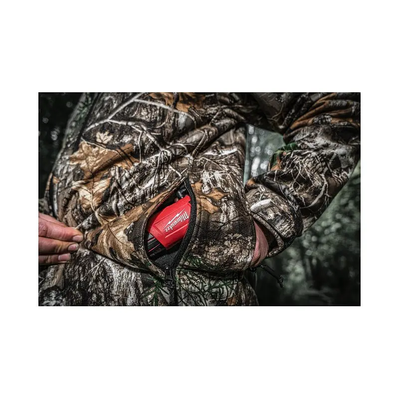 Куртка з підігрівом MILWAUKEE, M12 HJCAMO6-201(L), камуфляжна (розмір L) (+зар.пр., 1 акум.Х 2А·год) - фото 8
