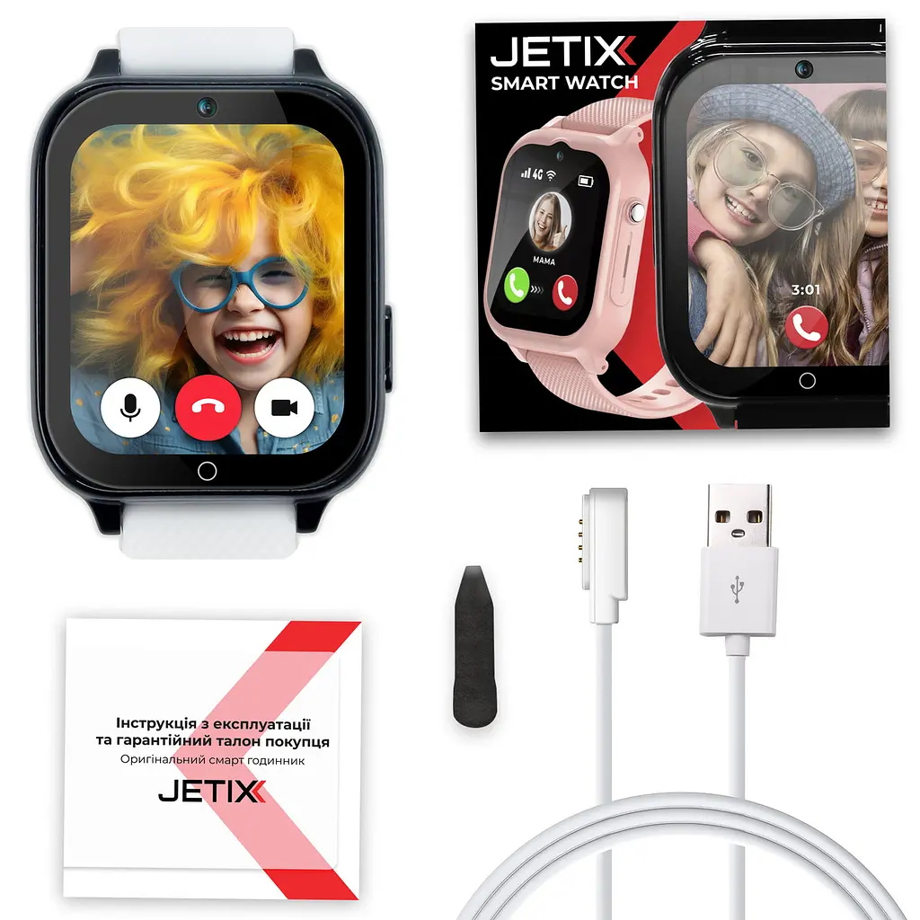 Смарт-годинник JETIX DF100 Pro з 4G відеодзвінком, вібродзвінком і вологозахистом IP67 — White - фото 9