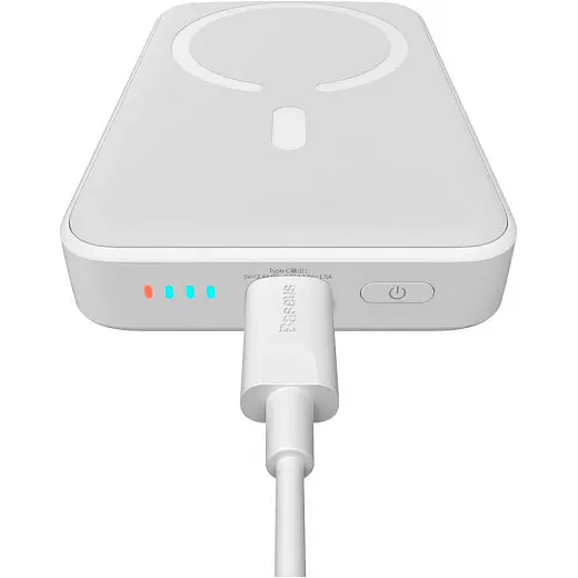 Внешний аккумулятор Baseus Magnetic Mini Wireless Fast Charge Power Bank 10000mAh 20W White [PPCX030002] [94806] - фото 5