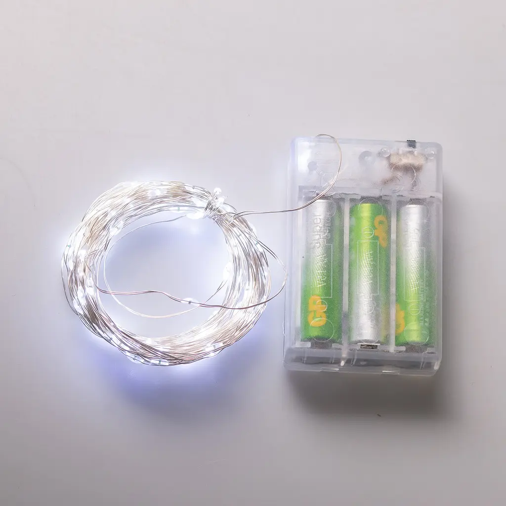 Гірлянда Роса нитка 100 LED довжина 10 м на батарейках, білий GarlandoPro 100L10MWW - фото 23