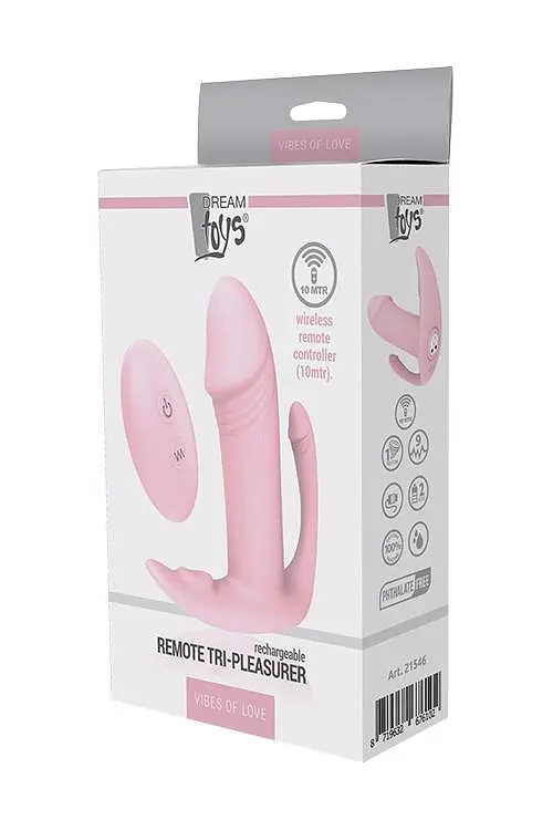 Вібратор Dreamtoys Vibes Of Love Remote Tri-Pleasurer 8.5 см рожевий - фото 3