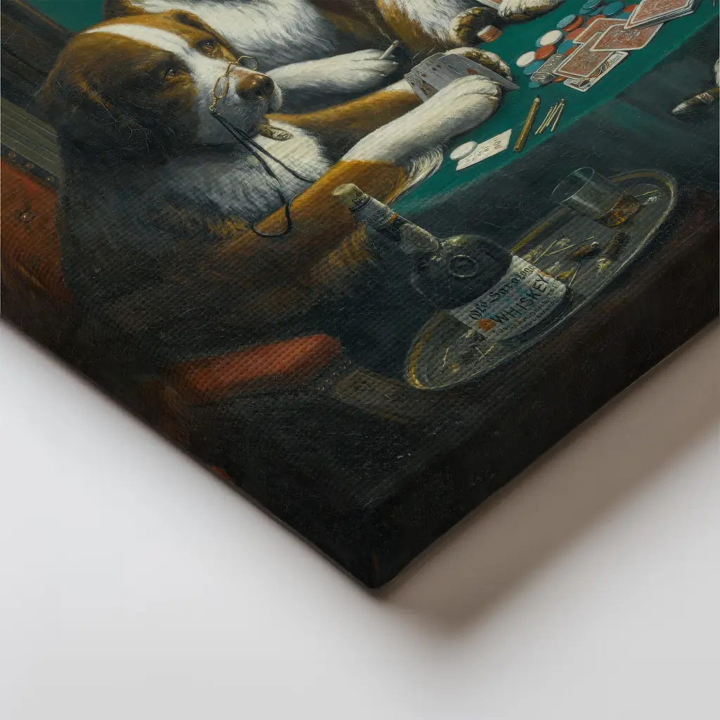 Інтер'єрна картина Собаки грають у покер, Кассій Кулідж, Cassius Coolidge, Dogs Playing Poker, інтер'єрний декор, 48×60 см (id1001) - фото 4