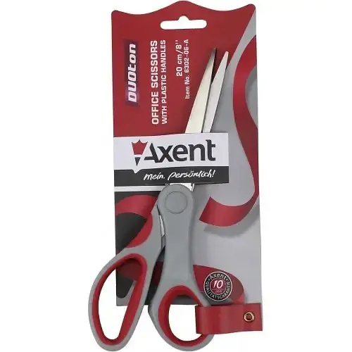 Ножиці офісні Axent Duoton 20см сіро-червоні (10) (100) 6302-06