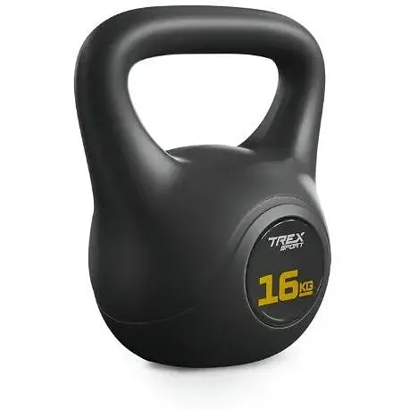 Гиря виниловая Trex Sport TX-016CKB 16кг черная - фото 3