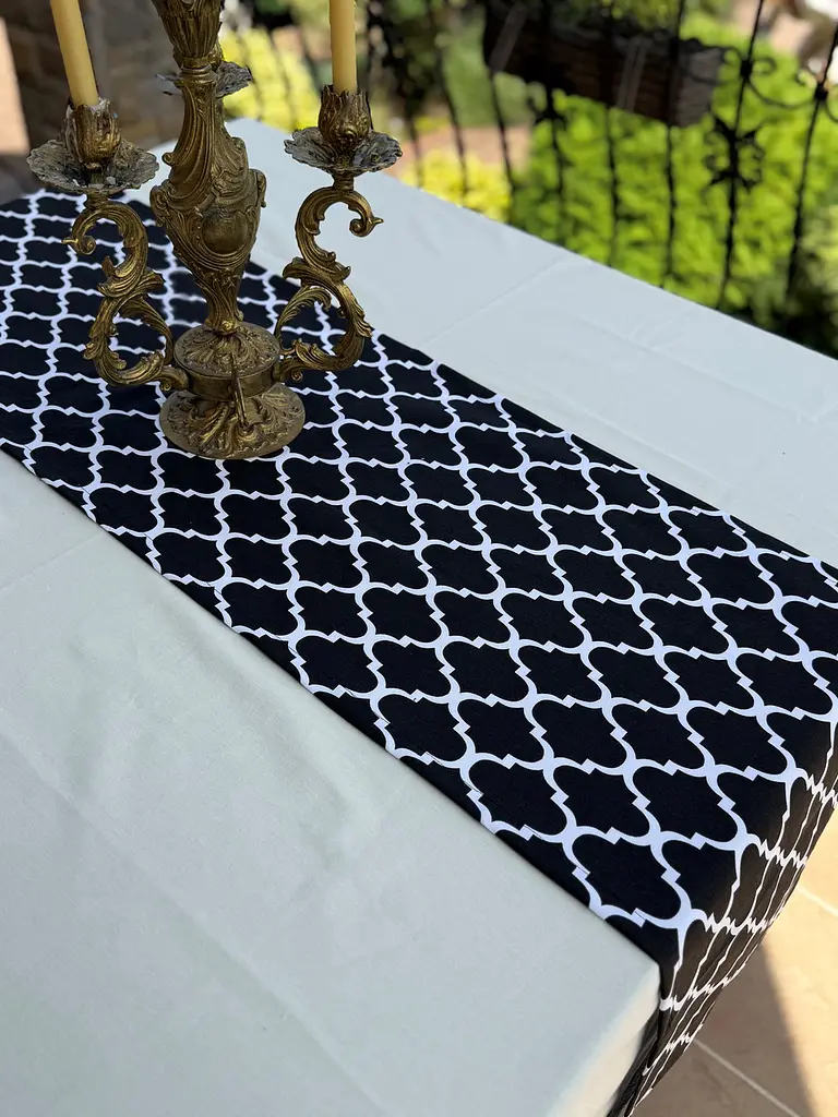 Ранер доріжка Ecotton DUCK 45x170 см для обіднього столу водовідштовхувальна чорно-білого кольору (25147) - фото 3
