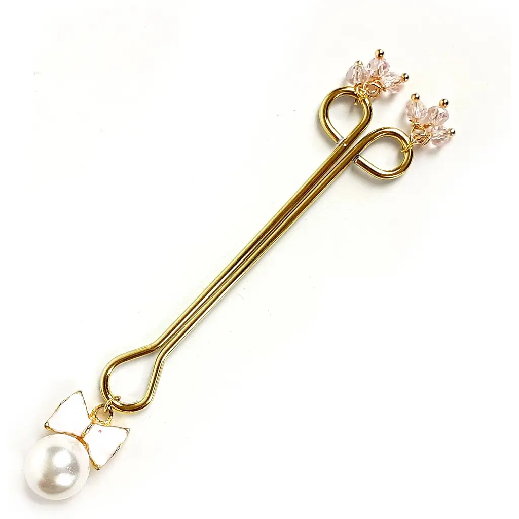 Затискач для клітора Art of Sex - Clit Clamp Bow Pearl - фото 1