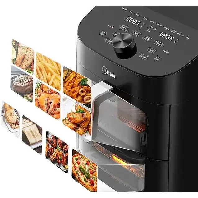 Аэрофритюрница двойная Midea MAD1100DADK 2 зоны приготовления 10 программ управления с телефона - фото 4