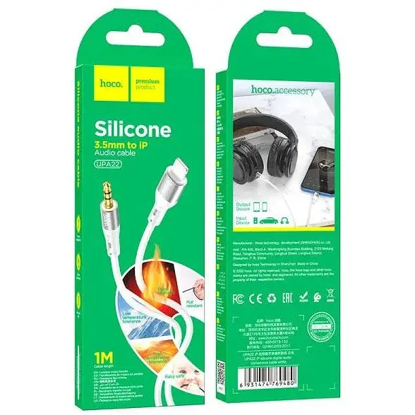 Кабель Hoco UPA22 Lightning-to-Mini-jack 3.5 мм (тато - тато) 1 м - фото 3