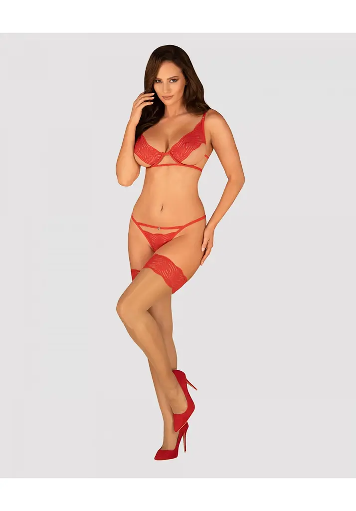 Комплект белья Obsessive Mellania L/XL красный - фото 3