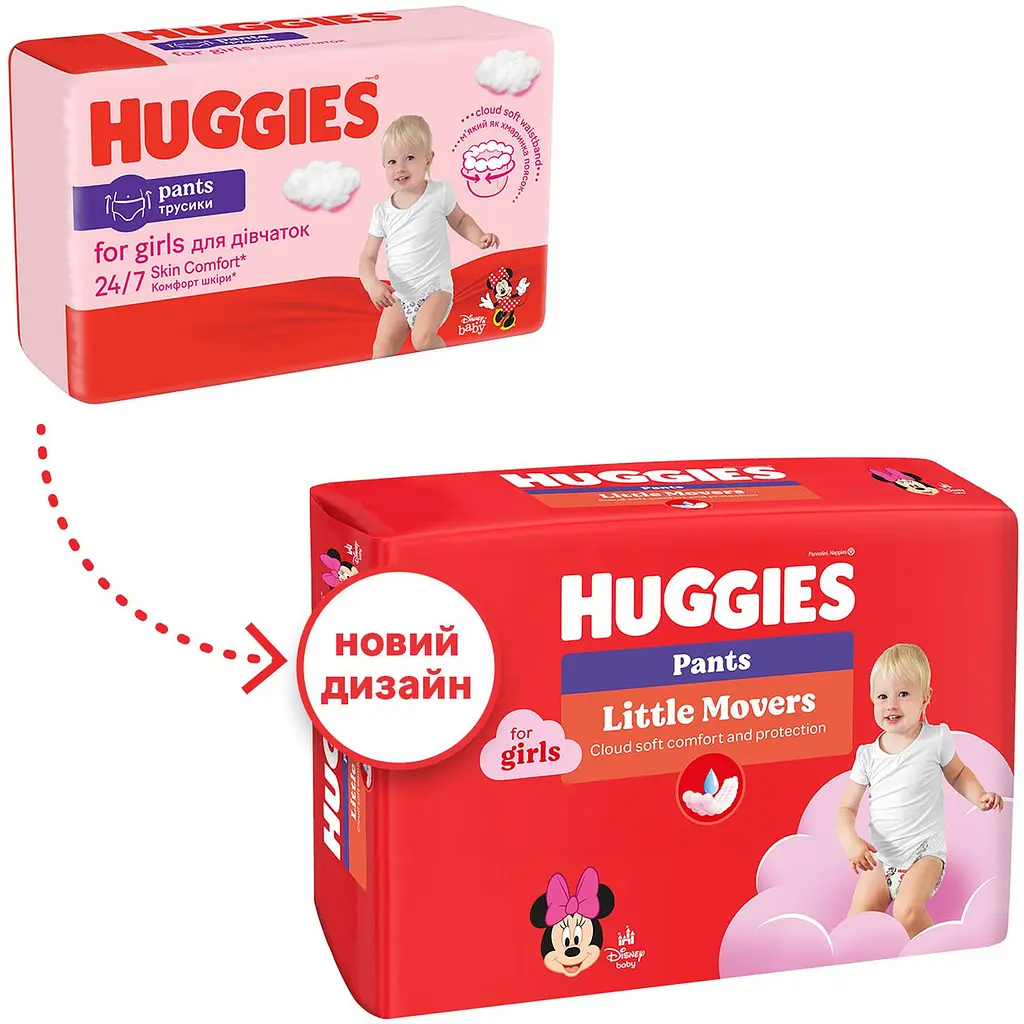 Уценка. Подгузники-трусики для девочек Huggies Pants Little Movers 6 (15-25 кг) 88 шт. - фото 2