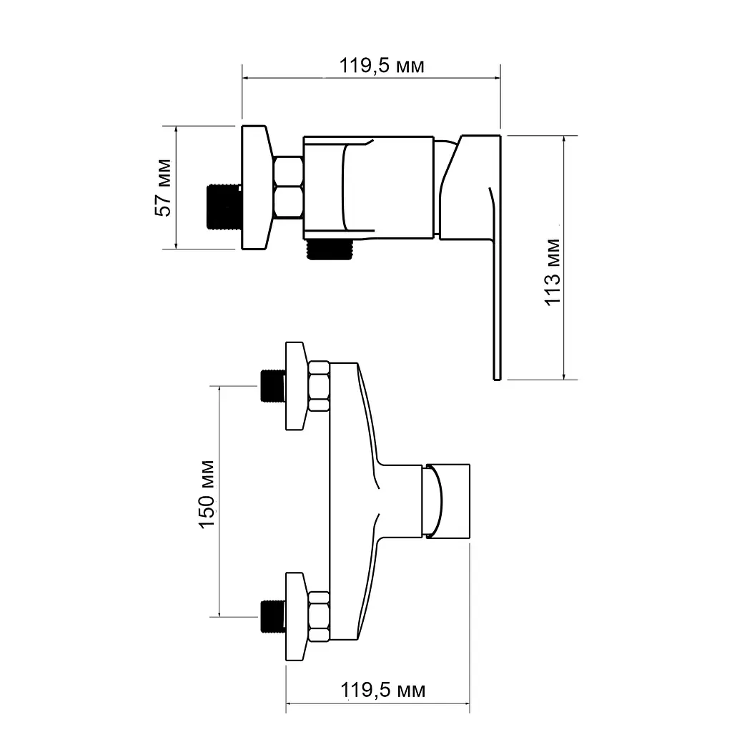 Змішувач для душу Lidz Tani 010 (з душовим гарнітуром) (k40) LDTAN010CRM44965 Chrome - фото 2