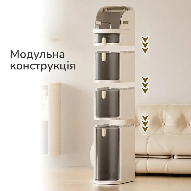 Вузька шафа для ванної кімнати 98х41х18см / Пластиковий пенал на колесах - фото 3