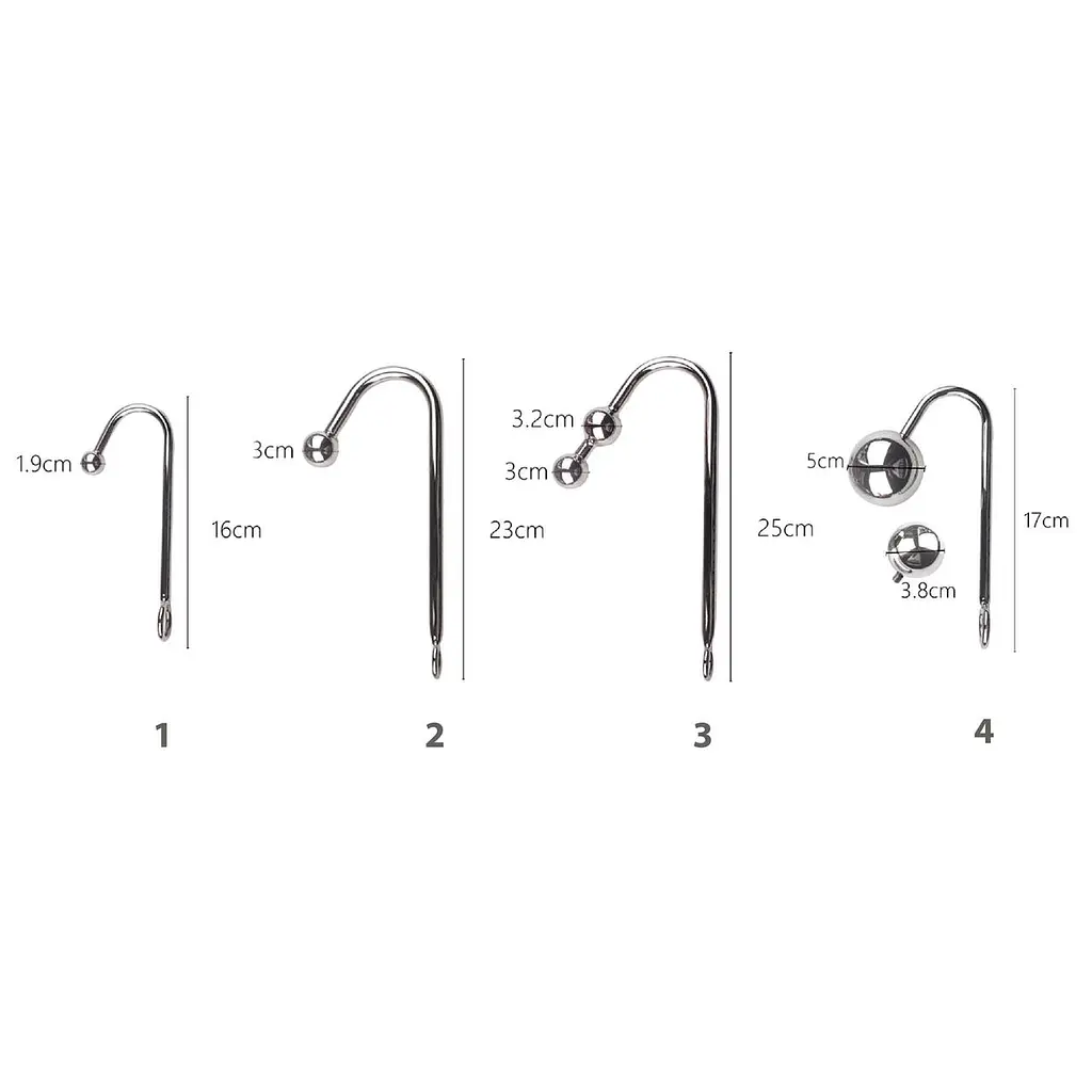 Анальный крюк 2 с ошейником из натуральной кожи Art of Sex - Anal hook, Черный - фото 4