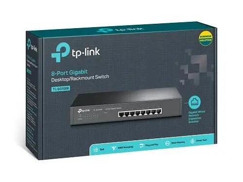 Комутатор TL-SG1008, 8x100/1000 Mb/s, металевий корпус, некерований TP-Link teh0028267 - фото 2