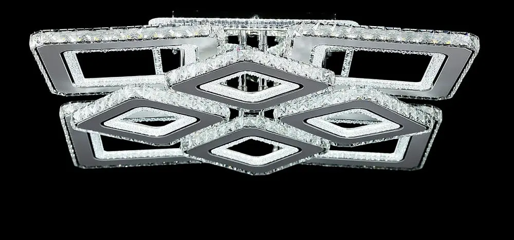 Велика кришталева LED люстра Splendid Ray Lk2370/4+4 LED WT до 40 м2, хром,576W з пультом і димером - фото 3