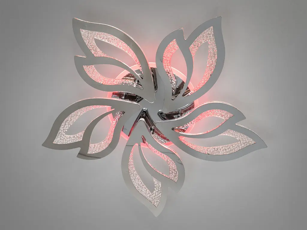Люстра стельова LED Diasha 2455/5HR, 80W, 3200K-6500K, хром, сучасний стиль з пультом управління - фото 2