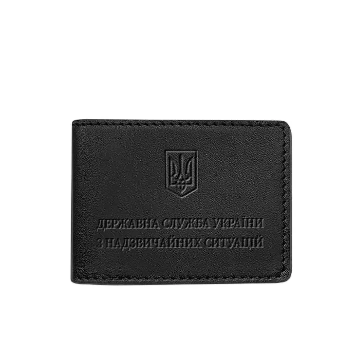 Кожаная обложка на удостоверение Государственной службы Украины по чрезвычайным ситуациям (ГСЧС) Черная - фото 6