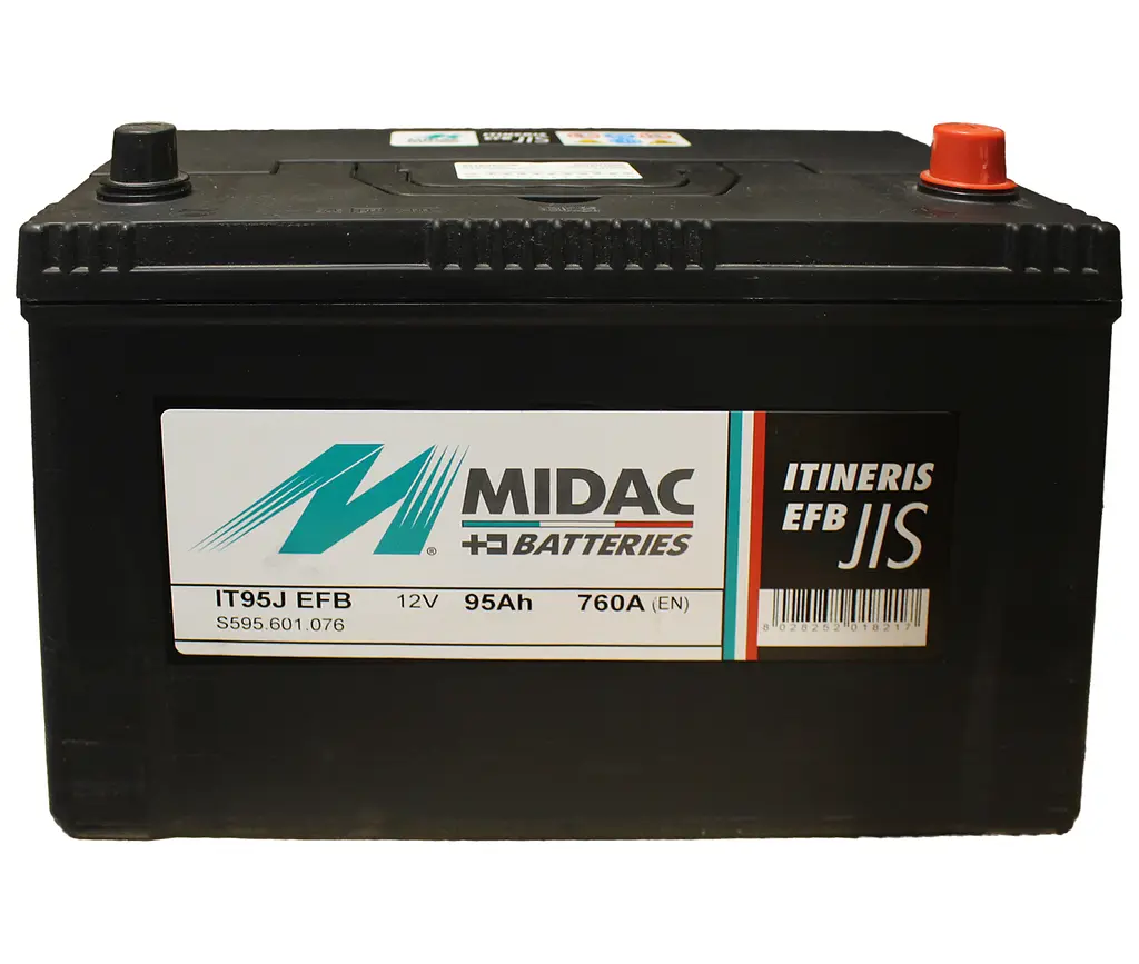 Аккумулятор 6СТ-95A MIDAC ITINERIS EFB- STOP & START Asia, 12V, 95Ah (-/+), EN760А - фото 2