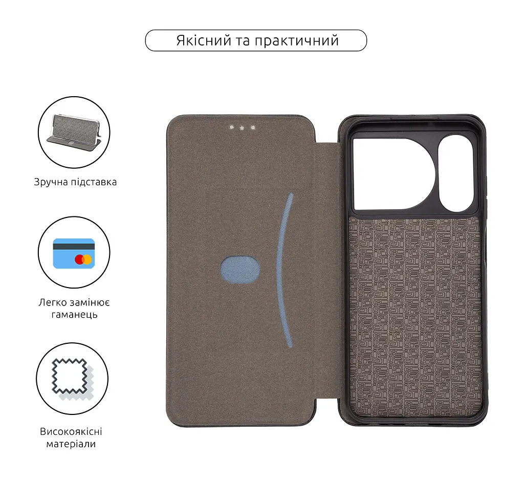 Чехол-книжка для ZTE Nubia Music 2, G-Case, черный, кожаный чехол-книжка из экокожи (PU) и TPU, с магнитом, с подставкой и вместительным кардхолдером, противоударный, защита всего корпуса, ArmorStandart (ARM83613) - фото 3