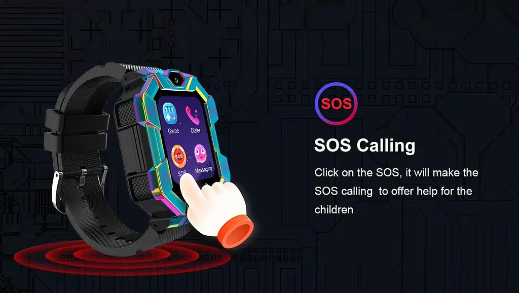 Дитячий смарт годинник з sim картою та GPS трекером Lemfo F64, наручний годинник для дітей з прослушкою, подвійною камерою, кнопкою SOS та акумулятором 1000 мАг До 5 днів роботи Чорний - фото 8