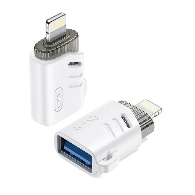 Адаптер переходник XO NB256-A USB мама Lightning папа OTG adapter - фото 2
