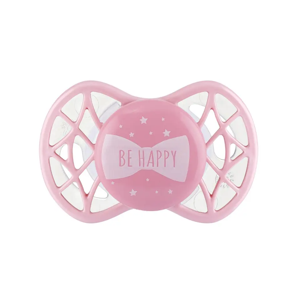 Пустышка Nuvita 7064 Air55 Cool ортодонтическая 0m+ BE HAPPY цвета розовый кварц NV7064RQ - фото 3