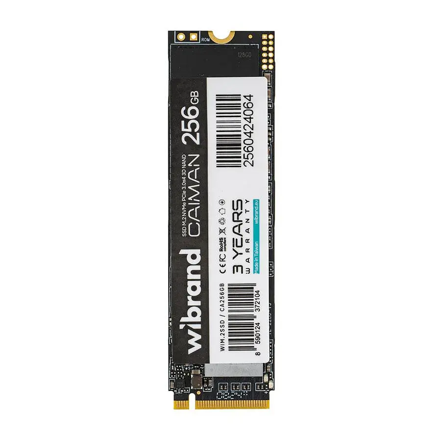 Жорсткий диск M.2 2280 SSD 256Gb Wibrand Caiman NVMe PCI Express 3.0x4 3D NAND TLC зап/чт. 1000/2000Мб/с (WIM.2SSD/CA256GB) - фото 2