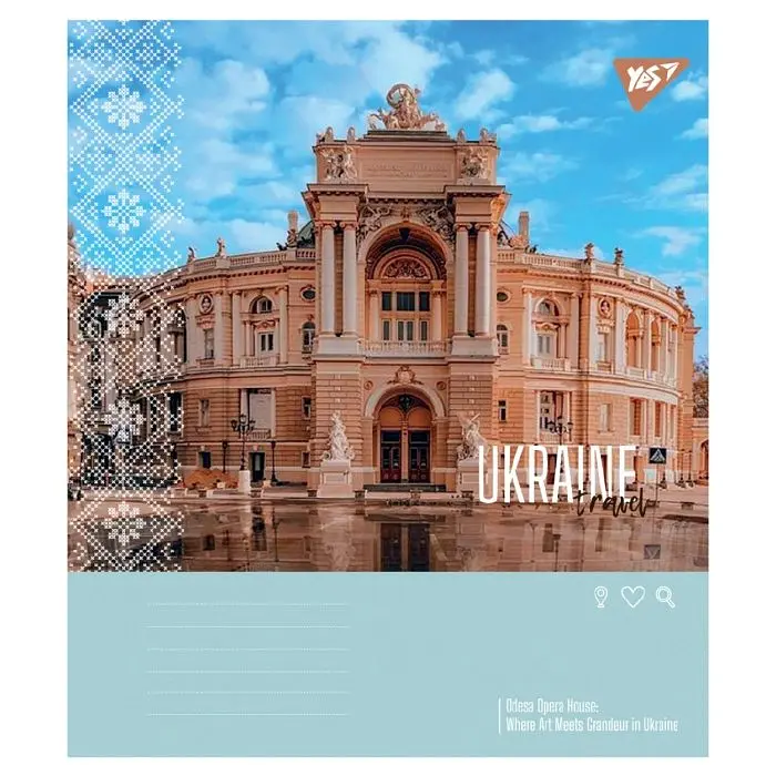Зошит учнівський Yes Ukraine travel А5 48 аркушів клітинка 10 шт. (767998) - фото 6