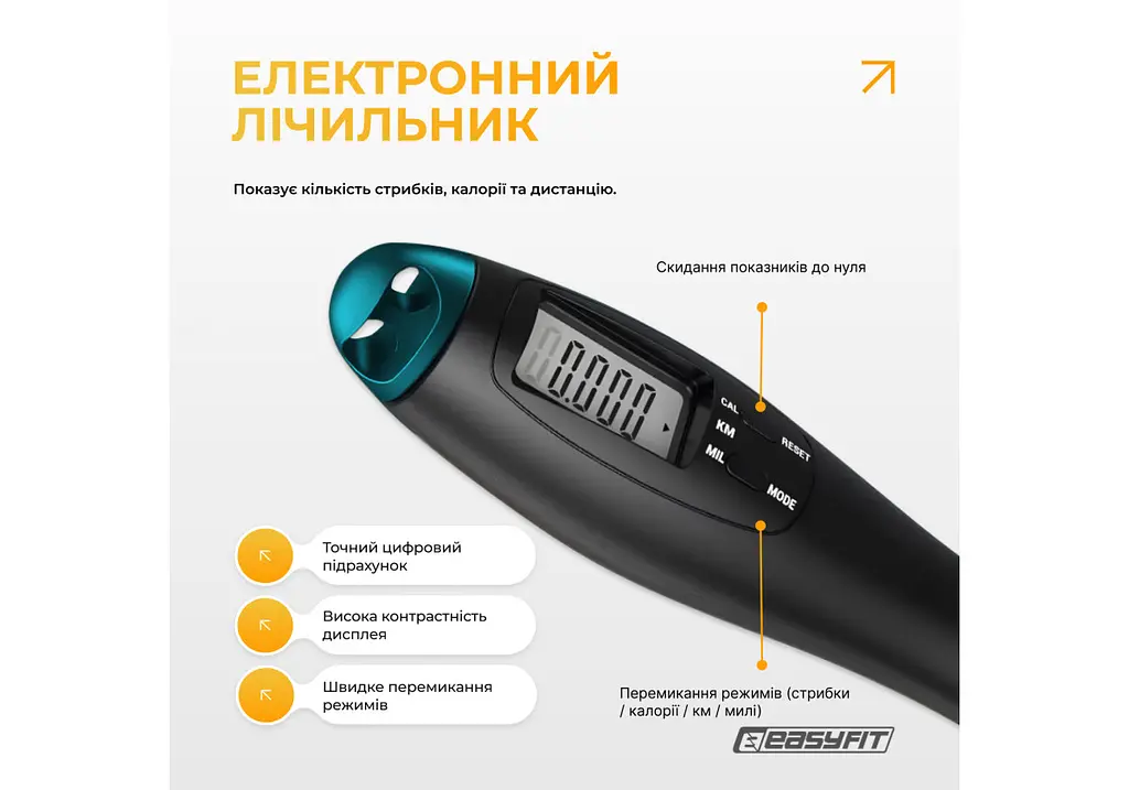 Скакалка для боксу EasyFit TwinRope 2,8 м чорний-зелений (EF-1909-GN) - фото 4