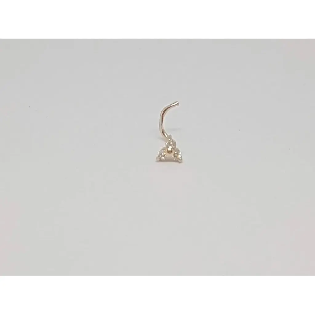 Золотая серьга-пирсинг в нос Dear с фианитами. 1039.1 - фото 3